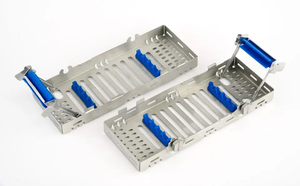Cassette autoclave dentaire double étage en acier inoxydable réutilisable pour 8 instruments chirurgicaux, modèle Bone Bridge - Product Image 2