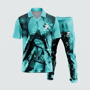 Ensemble d'uniformes de cricket personnalisés avec nom d'équipe imprimé numériquement, 100 % polyester, unisexe, taille élastique, manches courtes, col rabattu - Product Image 3