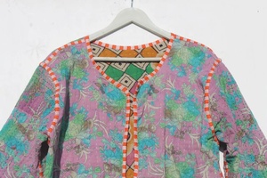 Vintage Kantha <b>Jacket</b> Boho <b>Women</b> Coat Boho Indian Old Kantha Quilts <b>Jacket</b> - Product Image 5