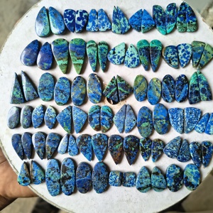 Cabochons en Azurite Naturelle en Gros, Formes Personnalisées, Taille 10-25mm, Poids 3-5g, Accessoires de Bijouterie, Fournisseur tiers - Product Image 1