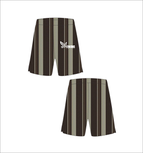 Pantalones Cortos de Baloncesto Personalizados con Rayas Verticales Marrones y Beige, Ligeros, Transpirables, de Malla, para Entrenamiento Deportivo y Ropa Urbana - Product Image 1