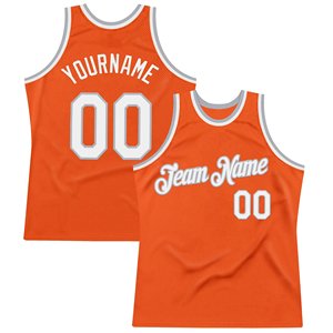 Maillot de basket-ball orange personnalisé en maille sublimée, unisexe, pour adulte, avec nom et numéro d'équipe, débardeur respirant - Product Image 2