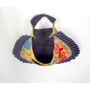 Best Selling Hand Quilted Embroidery Multi-Patchwork Cotton Suzani Beach <b>Bag</b> Womens Open Clutch Summer Shopping Exhibition - Product Image 3