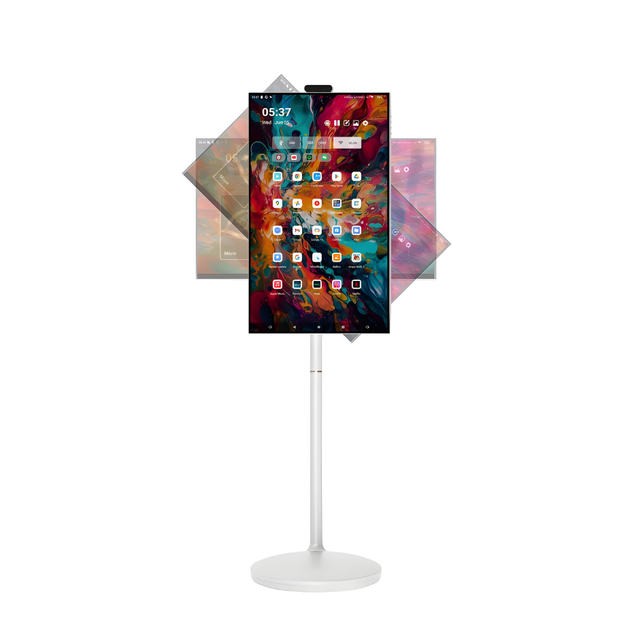 Portable Touch Screen Smart Monitor 24 27 32 Inch Android TV Rolling Display All In One Built In Battery Movable Screen