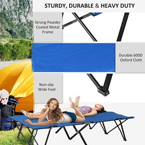 Lit de camping pliable pour 2 personnes, pour adultes, 50 pouces de large, portable avec sac de transport, lit surélevé pour la plage, la randonnée, les meubles d'extérieur - Product Image 4