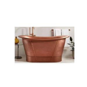 Baignoire en cuivre gravée à la main de qualité supérieure avec finition martelée antique, forme personnalisée pour hôtels, villas de luxe et spas de bien-être - Product Image 1