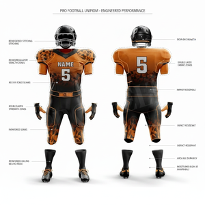Hot Selling OEM ODM Customizable American Football Uniform Jersey Pants <b>Set</b> Athletic Teamwear For School Tournament Football Kit - Product Image 2