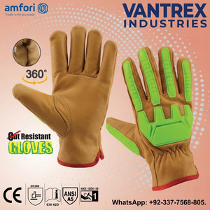 Gants de protection anti-choc pour conducteur, en cuir de chèvre TPR, pour usage quotidien, avec protection maximale et pouce Keystone - Product Image 4