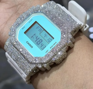 Reloj de Lujo Digital con Moissanita Blanca Iced Out, Joyería Hip Hop, Reloj de Pulsera con Diamantes - Product Image 4