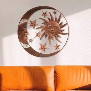 งานศิลปะเหล็กโลหะ ศิลปะแห่งท้องฟ้า ดวงจันทร์ ดวงดาว ของตกแต่งผนังบ้านสุดสร้างสรรค์ จี้ห้อยประดับ - Product Image 6