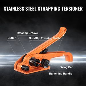 Kit de flejado con cordón de flejado tejido de 328 pies, 100 sellos metálicos y herramienta tensora para embalaje de palets, longitud de 328 pies - Product Image 3