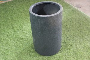 Maceta Cilíndrica Moderna con Aspecto de Hormigón, Textura Rugosa, para Jardín Exterior, Estilo Minimalista, Material de Fibra de Vidrio - Product Image 4