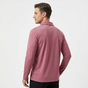 Chemise décontractée à manches longues unie pour homme avec col et poche à carreaux, tricotée 100 % coton, été-printemps, personnalisable, fabriquée au Bangladesh - Product Image 4