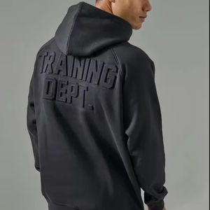 Sudadera Personalizada para Hombre de Alta Calidad, 100% Algodón, Fabricada por OEM, Sudadera Unisex Gruesa con Estampado de Letras y Relieve 3D, Sudadera con Capucha para Gimnasia - Product Image 1