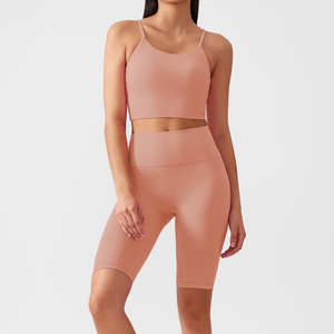 Women's High Quality Gym Fitness Sets Breathable Lightweight Sports <b>Bra</b> Leggings Solid Four-Way <b>Stretch</b> Yoga Fitness Elastic - Product Image 4