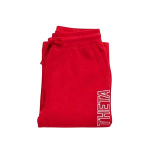 Delta Sigma Theta Red Sequins Patch Sweatpants for Women Comfortable Fit Premium Fabric Greek Sorority Apparel Casual Wear - Product Image 6