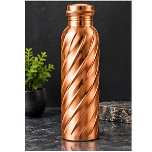 Copper <b>Water</b> <b>Bottle</b> Eco-Friendly <b>BPA</b> <b>Free</b> Twisted Design Portable Travel Use Modern Style - Product Image 5