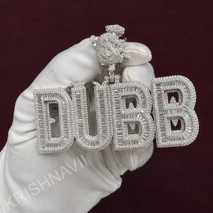Mens Iced Out VVS Lab Diamond <b>Custom</b> <b>Name</b> Pendant Jewelry For Rapper Hip Hop Style Personalized Luxury <b>Necklace</b> Gift For Men - Product Image 4