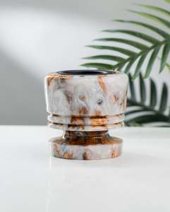 Porte-encens artisanal haut de gamme en résine et bois, modèle Lunar Riverstone Signature, avec récupérateur de cendres pour la méditation et la relaxation - Product Image 3