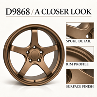 Jantes en aluminium forgé 6061-T6 JTO à 5 branches étoilées, finition bronze satiné, concave profond, 18-22 pouces, 5x108/112/120 pour Audi
