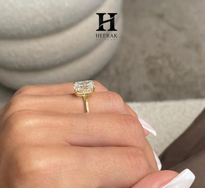 Luxury 3ct 5ct Radiant Cut Moissanite Engagement Ring for Women 14k 18k Yellow Gold Plated <b>Solid</b> <b>Silver</b> Lab Grown Diamond - Product Image 5