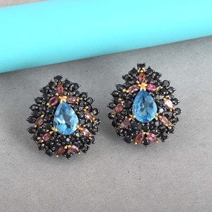 New 925 Sterling Silver Women's <b>Fine</b> <b>Stud</b> <b>Earrings</b> 100% Natural Blue Topaz Sapphire Gemstone <b>Studs</b> Cute Jewelry For Ladies Gifts - Product Image 3