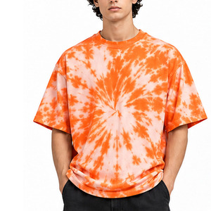 T-shirt tie-dye pour homme, 100% coton, col rond, manches courtes, style décontracté, streetwear urbain, vêtements personnalisés en gros, OEM, EAZWEARS - Product Image 4