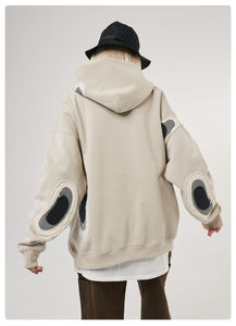 Sudaderas con capucha de diseño bordado en patchwork, 100% algodón, unisex, estilo hip hop, sudadera para hombre de alta calidad - Product Image 4