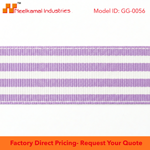 ริบบิ้นโกรเกรนลายทางหลากสีขาวลาเวนเดอร์ขนาด 38 มม. ขายส่ง สำหรับห่อของขวัญ ตกแต่งงานแต่งงาน ห่อของตกแต่ง งานฝีมือทำมือ - Product Image 6