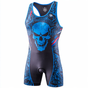 <b>Mens</b> Bodysuit Sublimation Wrestling <b>Singlet</b> Weight Lifting Jumpsuit Male Gym Workout Fitness Sublimation Wrestling Tops - Product Image 5