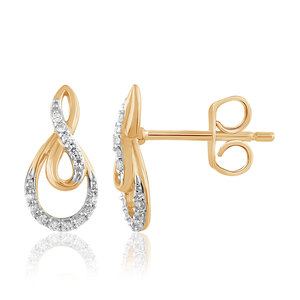 Anting-anting berlian emas kuning 18K model tetesan air mata, potongan bulat, berlian hasil lab, mewah, untuk wanita. - Product Image 4