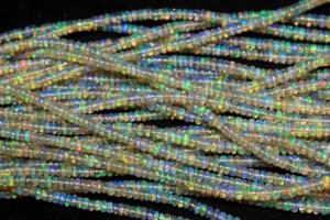 Cuentas de Ópalo Etíope Rondelle Lisas, Gemas de Ópalo de Fuego Natural Perforadas de 3-5mm, Cuentas Sueltas Multicolor para Pulseras y Collares - Product Image 5