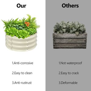 2 bacs à légumes surélevés en métal galvanisé 2x2x1 pieds pour la plantation extérieure de légumes et de fruits - Product Image 3