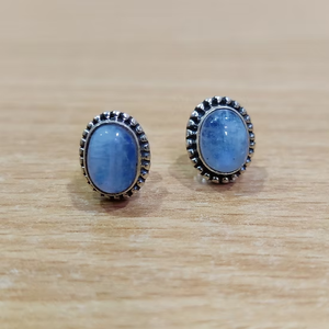 Handcrafted Natural Rainbow Moonstone Gemstone 925 Sterling <b>Silver</b> <b>Stud</b> <b>Earrings</b> Designer Collection Jewelry - Product Image 2