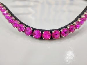 Diadema de Cristal Rosa Hecha a Mano con Diamantes para Caballo, Accesorio Ecuestre Decorativo, Producto de Calidad para Exhibición - Product Image 3