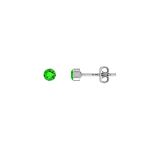 925 Sterling Silver Chrome Diopside Natural Pear Oval Cut Butterfly Lock Stud <b>Earrings</b> Classic Style Bezel Setting Party Gift - Product Image 2