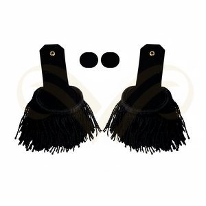 Premium Custom <b>Black</b> Bullion Fringe Epaulettes Shoulder <b>Boards</b> for Duty Uniform & Personal Defense Equipment - Product Image 5