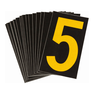 Autocollants en vinyle réfléchissant jaune sur noir Brady 2,5 pouces pour l'étiquetage industriel, durables - Product Image 2
