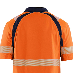 Polo de sécurité haute visibilité tendance et très vendu, orange, classe 2, bandes réfléchissantes, manches courtes, vêtements de travail pour hommes - Product Image 6