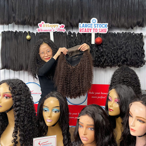 100% nuevas extensiones de cabello humano vietnamita crudo Peluca de rizo birmano profundo cabello peluca cabello de color natural de alta calidad - Product Image 4