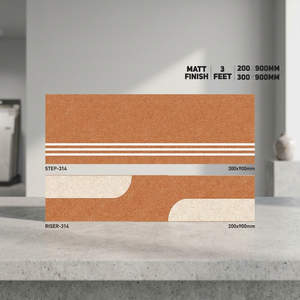 900x300mm & 900x200mm Porcelain Step Riser Tiles - Affordable Matte GVT Stair Treads Direct From Indian Factory - Product Image 2