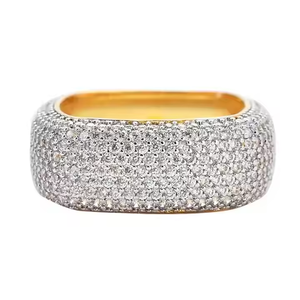 Bague Vintel en argent 925 plaqué or avec micro-incrustation de moissanite créée en laboratoire, style tendance pour mariages et occasions spéciales - Product Image 3