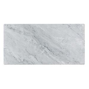 Tavolino da caffè Landon da 47 pollici con design in legno curvato e piano in vetro con texture in marmo grigio - Product Image 4