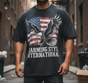 T-shirts à manches courtes personnalisables avec logo imprimé, 100 % coton tricoté, couleur unie, pour hommes et femmes, vente en gros - Product Image 1