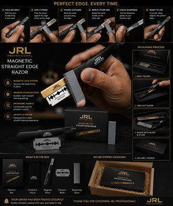 มีดโกนหนวดตรง JRL Gold Manual สแตนเลสสตีล คุณภาพสูง พร้อมบริการสกรีนโลโก้ บรรจุภัณฑ์สีตามสั่ง - Product Image 3