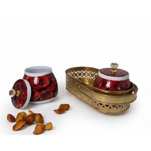 Modern Eco-Friendly Customizable Iron Gift <b>Tray</b> Handle | Luxury Wedding Diwali Gift <b>Hamper</b> <b>Tray</b> Basket | Floral Multi-Functional - Product Image 2
