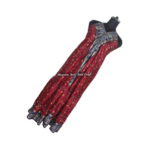 Vintage Silk Saree Boho <b>Dress</b> Women Floral Print Beach <b>Dress</b> Casual Ladies Slim Fit Printed <b>Custom</b> Summer <b>Dress</b> - Product Image 4