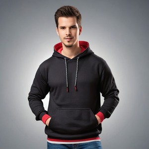 Sweat à capuche unisexe noir personnalisé de haute qualité 100% coton ODM technique de bouffée en polaire pour la saison d'hiver approvisionnement en gros hommes - Product Image 1