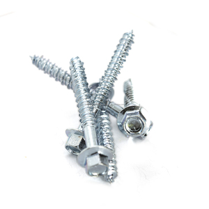 PDC Model 4 High Strength CLASS 4 Carbon Steel <b>White</b>/Yellow Zinc Plated External Hex Head Coarse Wood Thread Lag <b>Screw</b> - Product Image 4
