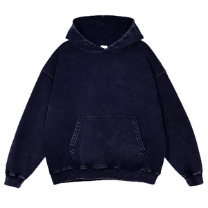 Sweat-shirt à capuche oversize décontracté pour homme, en coton molletonné uni délavé à l'acide, style streetwear vintage, séchage rapide - Product Image 3
